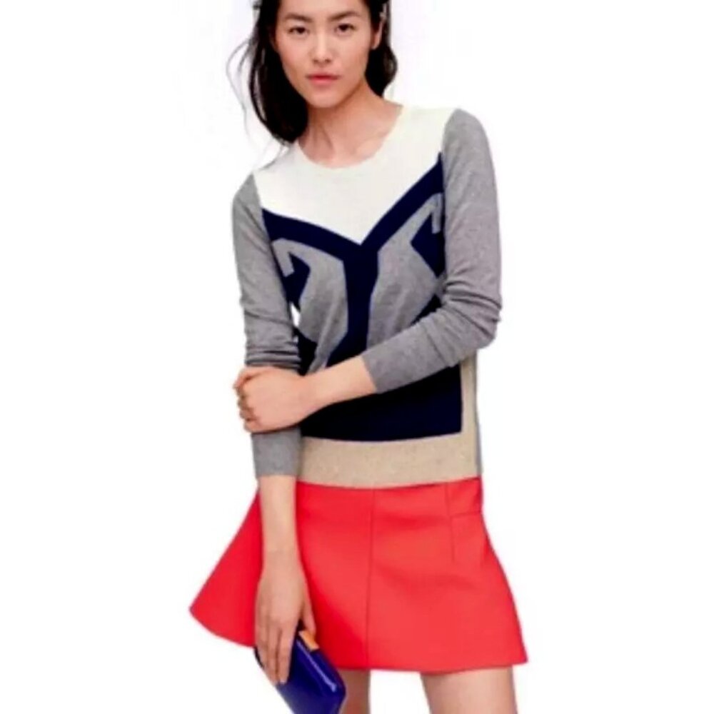 J. CREW Double Crepe Flare Skater Mini Skirt Poppy 2